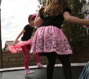 We hadn't intended for jumping on the trampoline to be a part of the party, but it's hard to resist a good bounce.