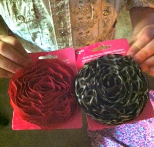 These fabric rosettes are super sassy fancy flowers according to C.J.