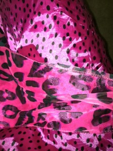 Some of the fabric C.J. selected because "it's shiny and sassy and drapey."  Clearly.