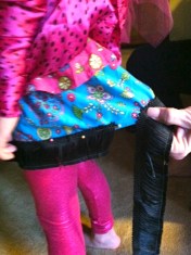 Nana pinning the back per  his instructions.